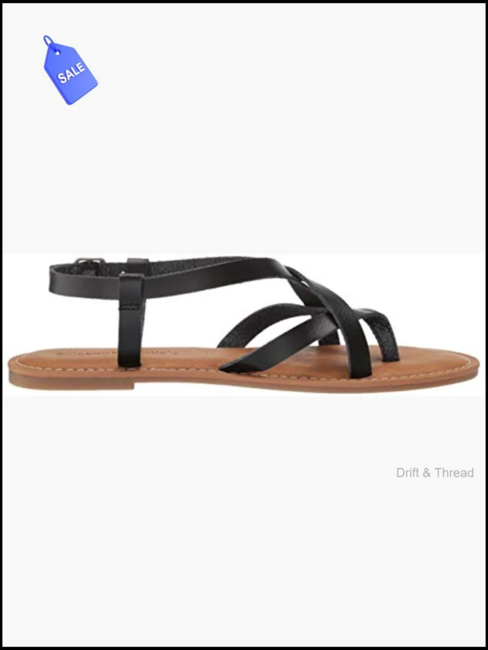 Women's Casual Strappy Thong Sandals Faux Leather Adjustable Ankle Strap Padded